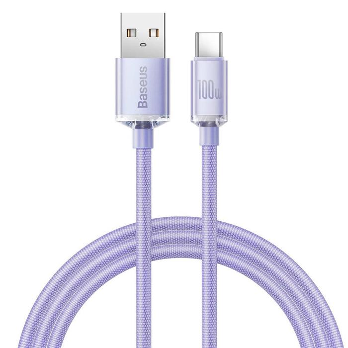 Baseus CAJY000405 Crystal Shine Series Datový Kabel USB - USB-C 100W 1,2m Purple