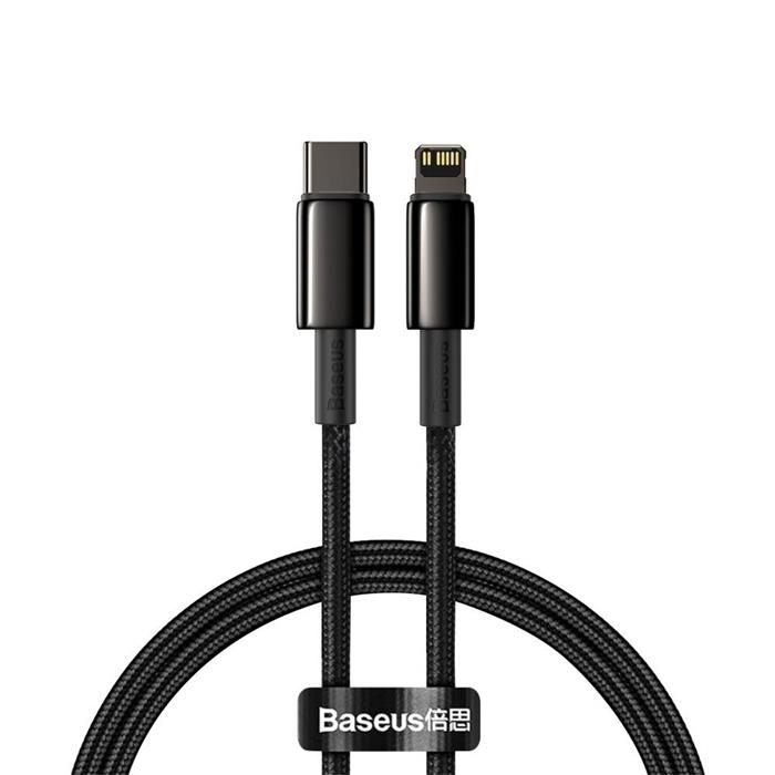 Baseus Tungsten Gold rychlonabíjecí / datový kabel USB-C na Lightning PD 20W 1m, černá