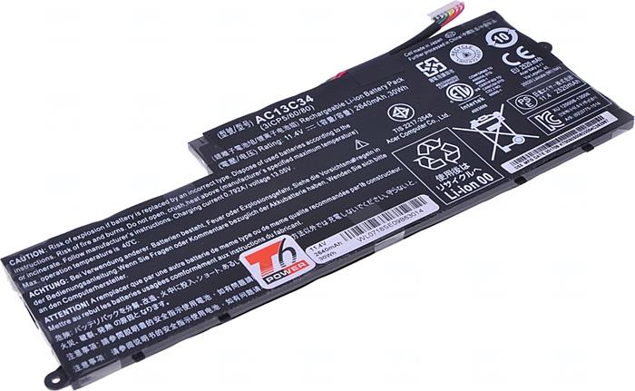 Baterie T6 power Acer Aspire V5-122P, V5-132P, E3-111, E3-112, 2640mAh, 30Wh, 3cell, Li-pol