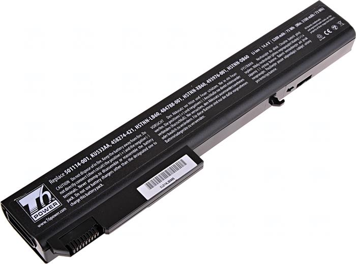 Baterie T6 power HP Compaq 8530p, 8530w, 8540p, 8540w, 8730p, 8730w, 8740w, 8cell, 5200mAh