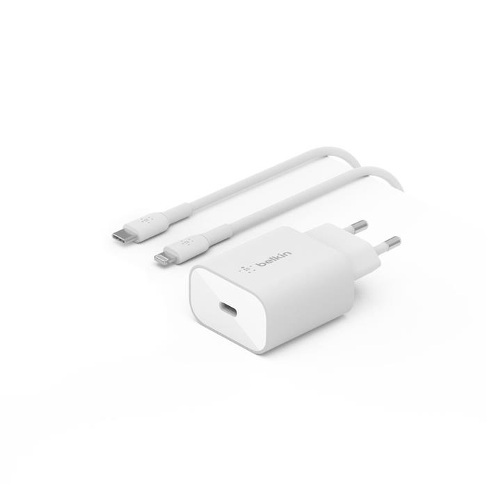 Belkin 25W USB-C nabíječka s Power Delivery + 1m USB-C na lightning kabel, bílá