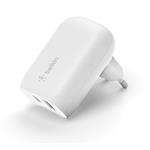 Belkin Duální nástěnná nabíječka Power Delivery PPS - 25W USB-C & 12W USB-A, bílá