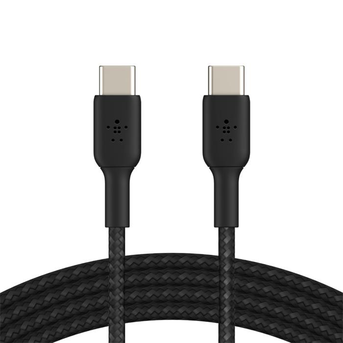 BELKIN kabel oplétaný USB-C - USB-C, 1m, černý