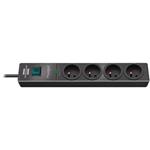 Brennenstuhl hugo! 4-way extension socket with surge protection, anthracite (1150611314)