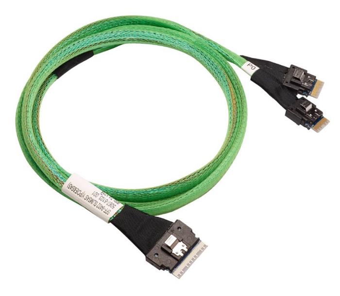 Broadcom - Interní kabel SAS - 1x8 Slim SAS (SFF-8654) (M) do 2x4 Slim SAS (SFF-8654) - 1 m