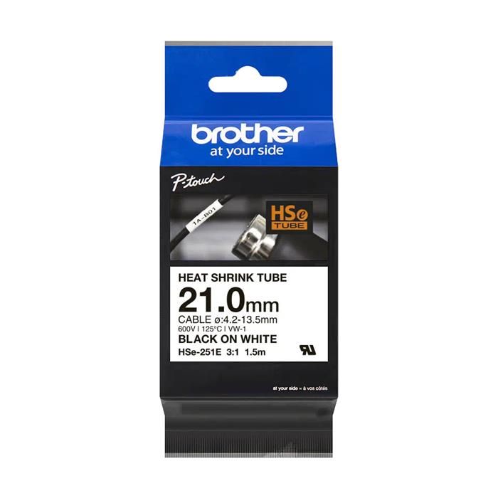 Brother - HSe-251E, bužírka bílá / černá (21 mm)