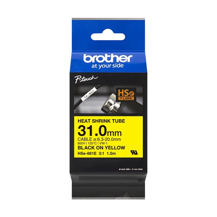 Brother - HSE-661E, bužírka žlutá / černá (31 mm)