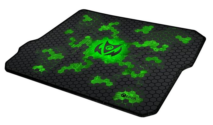 C-TECH ANTHEA CYBER GREEN, podložka pod myš, 320x270x4mm, obšité okraje