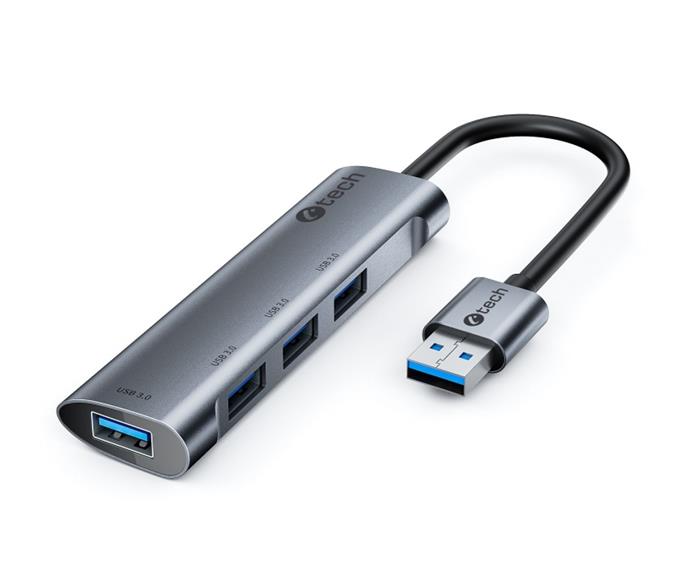 C-TECH HUB USB, UHB-U3-AL, 4x USB 3.0, hliníkové tělo