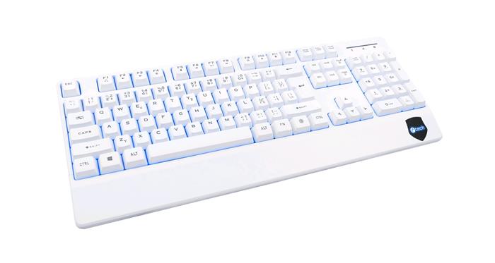 C-TECH KB-104W, podsvícená klávesnice, USB, CZ, bílá