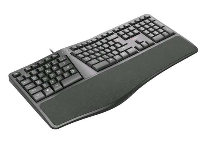 C-TECH KB-113E ergonomická klávesnice, USB, CZ, černá