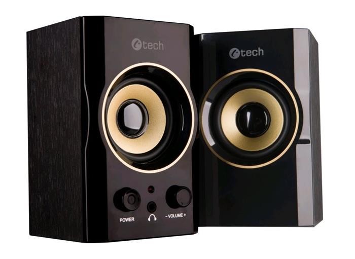 C-TECH SPK-11, 2.0 reprosoustava k PC, 5W RMS, černo-zlaté, napájení z USB