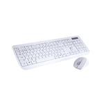 C-TECH WLKMC-01, bezdrátový set klávesnice s myší, bílý, USB, CZ