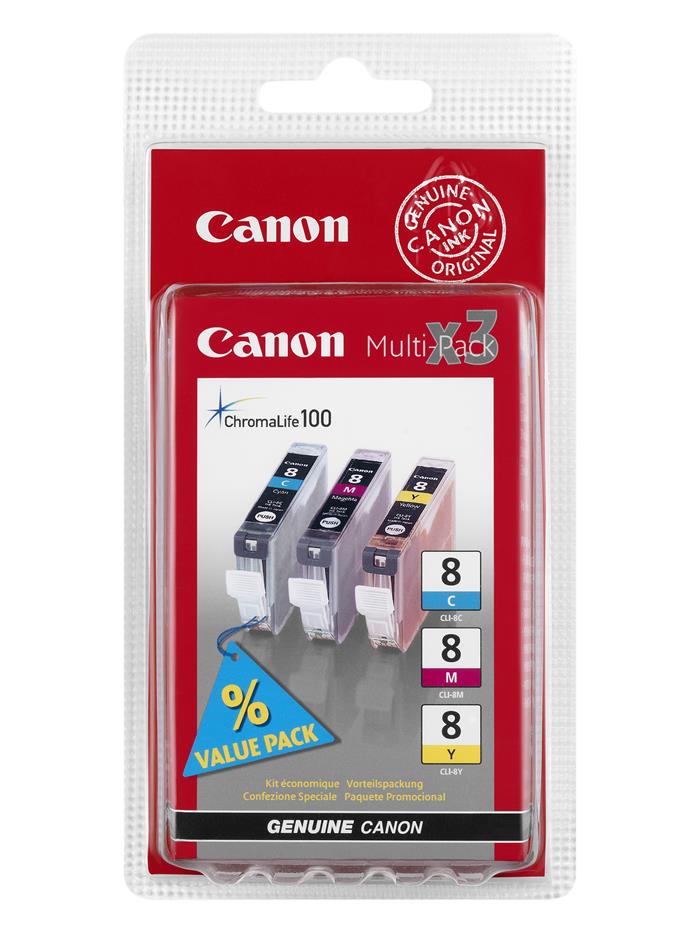 Canon multipack inkoustových náplní CLI-8-CMY, 3x 14ml