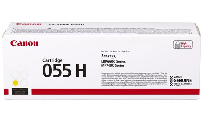 Canon originální toner CRG-055HY (žlutý, 5900str.) pro Canon MF742Cdw, MF744Cdw, MF746Cx, LBP663Cdw, LBP664Cx/K/