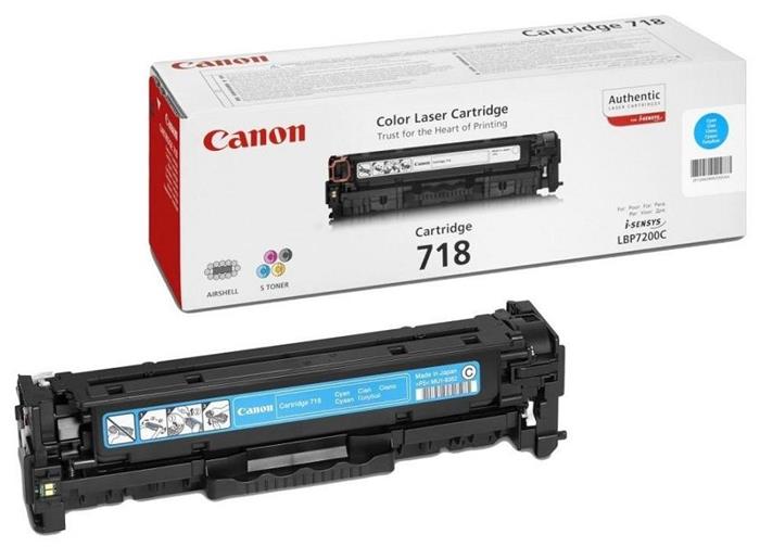 Canon originální toner CRG-718C/ LBP-7200/ 7660/ 7680/ MF-80x0/ MF724/ 2900 stran/K/ azurový