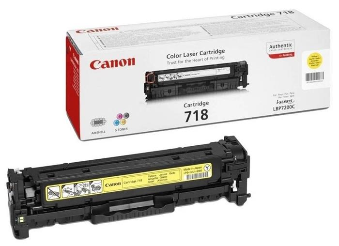 Canon originální toner CRG-718Y/ LBP-7200/ 7660/ 7680/ MF-80x0/ MF724/ 2900 stran/K/ Žlutý