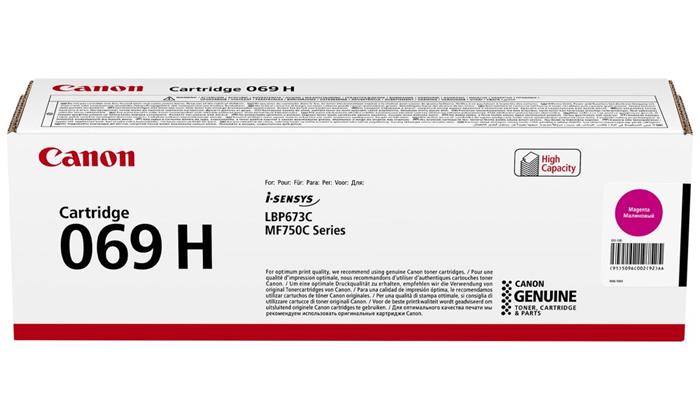 Canon originální vysokokapacitní toner Cartridge 069 H M magenta, MF752Cdw, 754Cdw, LBP673Cdw, kapacita5 500 stran/K/