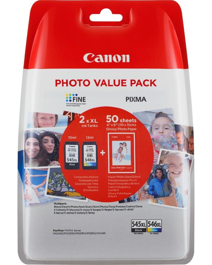 Canon Photo Value pack PG-545XL/CL-546XL + fotopapíry GP-501 (50 listů)