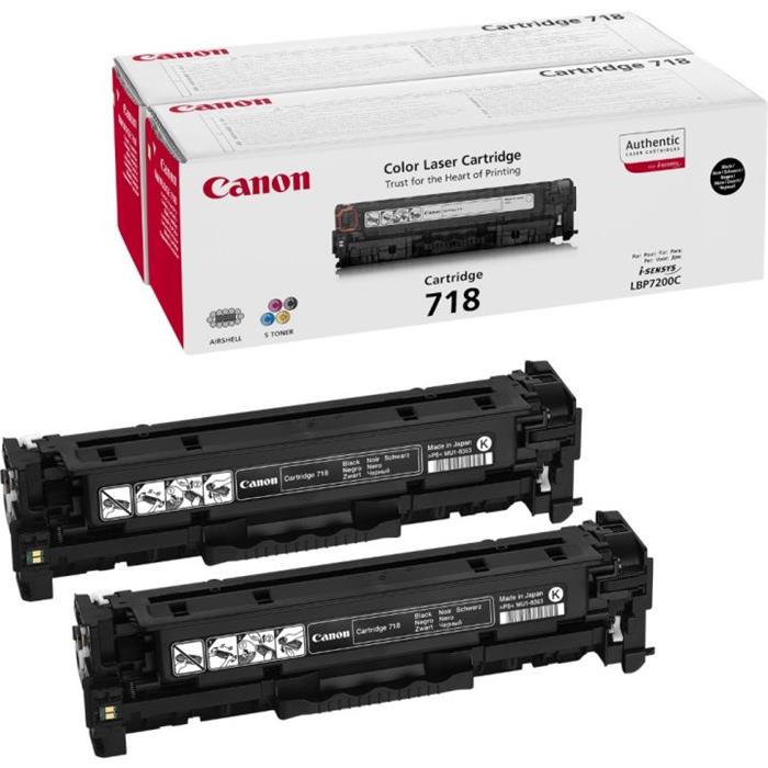 Canon toner CRG-718 BK Twin pack, černy