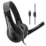 CANYON headset CHSU-1, lehký, USB připojení, černá