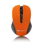 CANYON myš optická bezdrátová CMSW1, nastavitelné rozlišení 800/1000/1200 dpi, 4 tl, USB nano reciever, oranžová