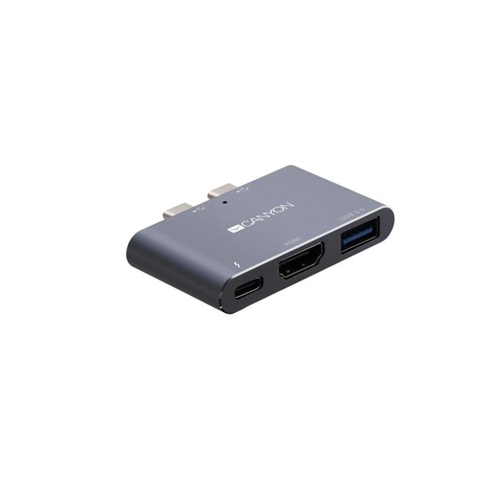 CANYON replikátor portů DS-1, 3v1, pro Apple Mackbook s Thunderbolt 3 (USB-C 100W)