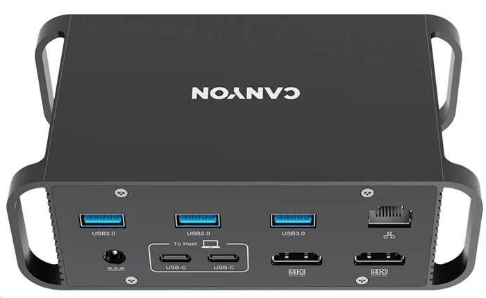 CANYON replikátor portů DS-95 14v1,4xUSB-C PD 18W,2xHDMI (4K@60Hz),2xUSB-A 3.0,2xUSB-A 2.0, RJ45 Gb,card reader,3.5mm