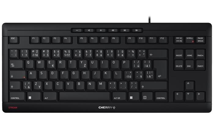 CHERRY STREAM TKL, kompaktní klávesnice, USB, CZ, černá