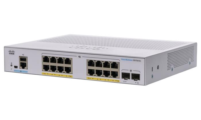 Cisco CBS350-16P-E-2G-EU 16-port GE Managed Switch, PoE, 2x1G SFP, Ext PS