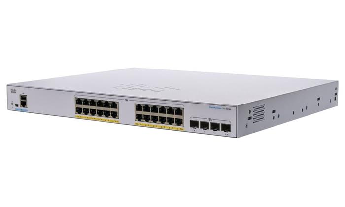 Cisco switch CBS350-24FP-4X, 24xGbE RJ45, 4x10GbE SFP+, PoE+, 370W - REFRESH