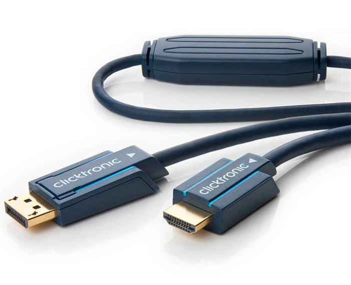 Clicktronic DisplayPort - HDMI kabel, DP(M) -> HDMI A(M), 5m