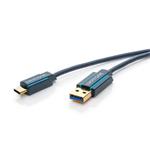 ClickTronic HQ OFC Kabel USB 3.0 konektor C/male - USB 3.0  A/male, modrý, 2m