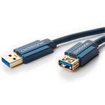 ClickTronic prodlužovací USB 3.0 kabel, zlacené konektory, 1.8m