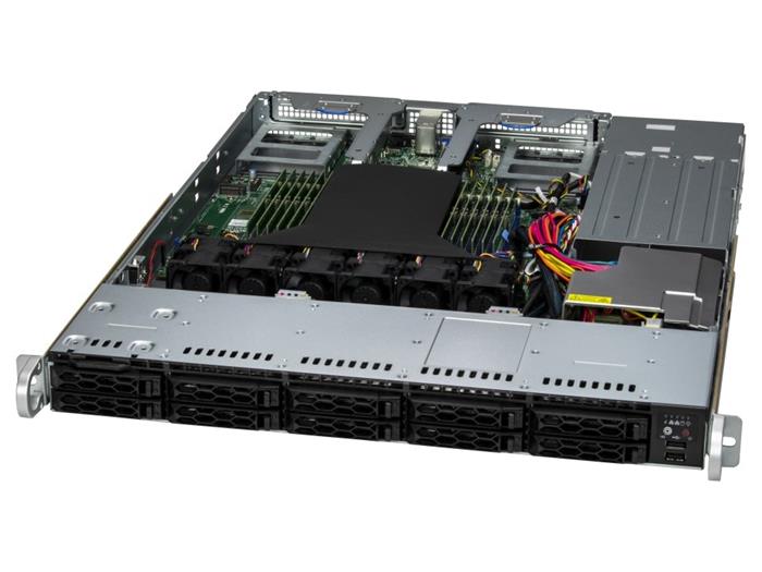 CloudDC 1115CS-TNR 1U S-SP5(400W), noLAN, 10SFF/NVMe5, 2M.2, 12DDR5, 2AIOM,2PCI-E16g5, IPMI, RoT, rPS 800W (80+PLAT) L9