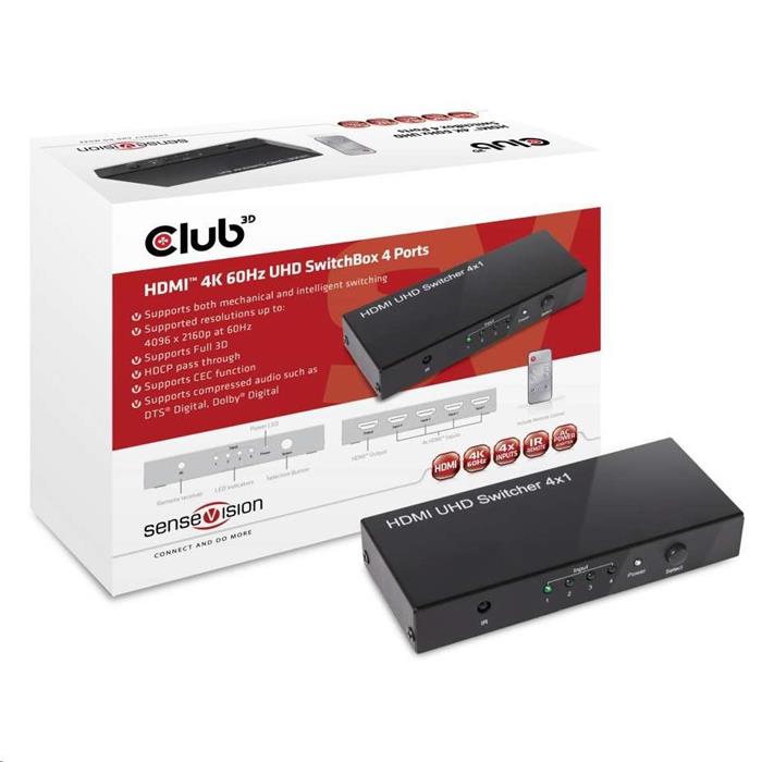 Club3D HDMI 2.0 switch, 4:1