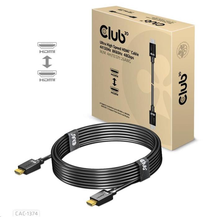 Club3D HDMI 2.1 kabel, 4m, černý