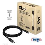 Club3D kabel USB 4.0, USB-C -> USB-C, PD 240W, 2m, černý