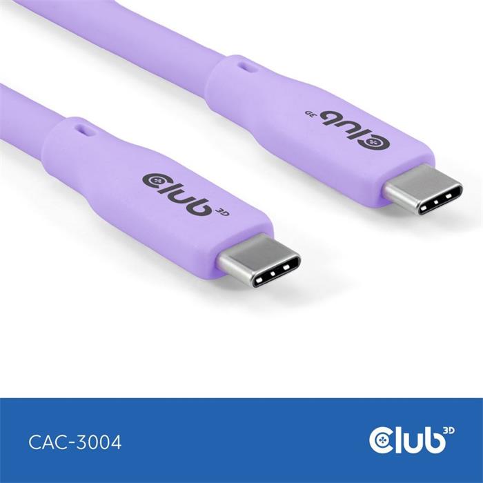 Club3D Kabel USB-C 20Gbps, 4K60Hz, PD 240W, 2m, fialová