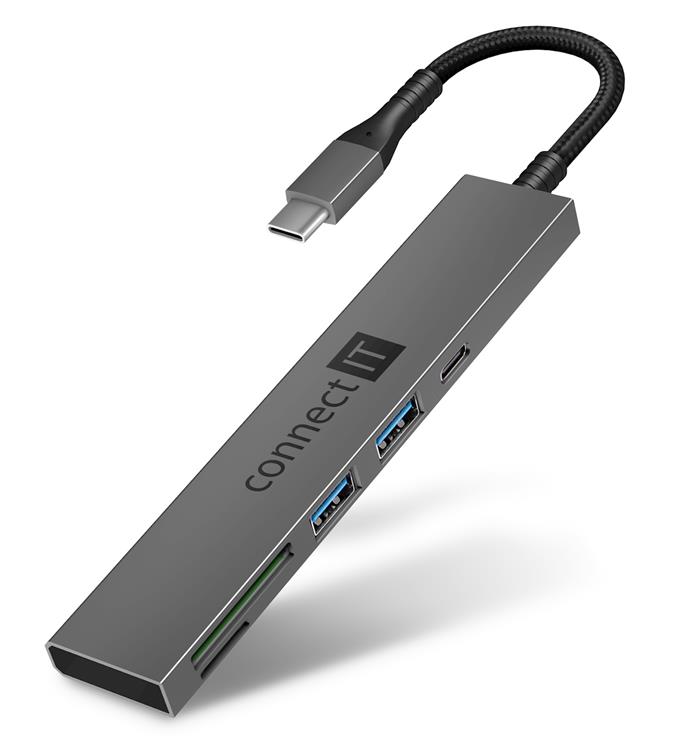 CONNECT IT CompactPRO USB-C hub + čtečka karet