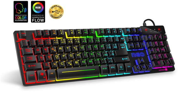 CONNECT IT NEO klávesnice pro hráče, RGB podsvícení, USB, CZ layout