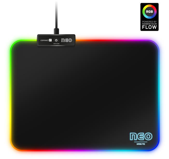 CONNECT IT NEO RGB podsvícená podložka pod myš, vel. S (320 × 245 mm) USB