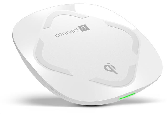 CONNECT IT Qi CERTIFIED Wireless Fast Charge bezdrátová nabíječka, 10 W, bílá