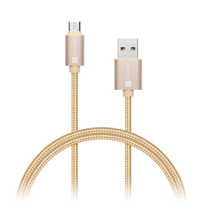 CONNECT IT Wirez Premium Metallic micro USB - USB, gold, 1m