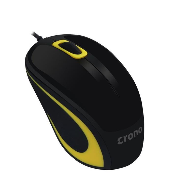 Crono CM643Y - optická myš, USB, černá + žlutá