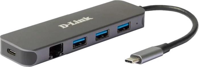 D-Link 5-v-1 USB-C Hub s GLAN/Power Delivery