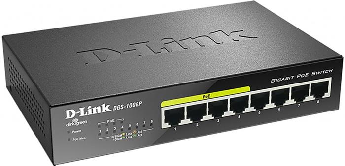 D-Link DGS-1008P 8x 1000 Desktop Switch,4PoE port