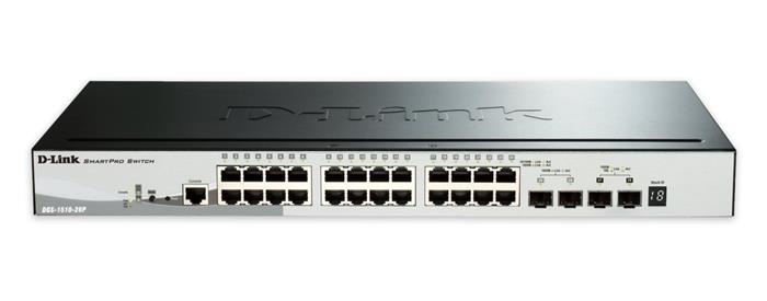 D-Link DGS-1510-28P PoE Switch 24xGb+2xSFP+ 2xSFP+