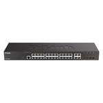 D-Link DGS-2000-28 24-port Gigabit Managed Switch plus 4 Combo 1000BaseT/SFP- 24 x 10/100/1000BASE-T ports- 4 x 100/