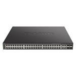 D-Link DGS-2000-52MP 48-Port Gigabit PoE Managed Switch + 4 Combo 1000BaseT/SFP- Maximum PoE Budget 370W- 48 x 10/10